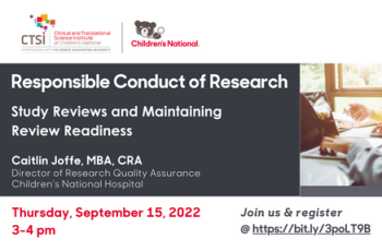 RCR at Children's National: Caitlin Joffe, MBA, CRA